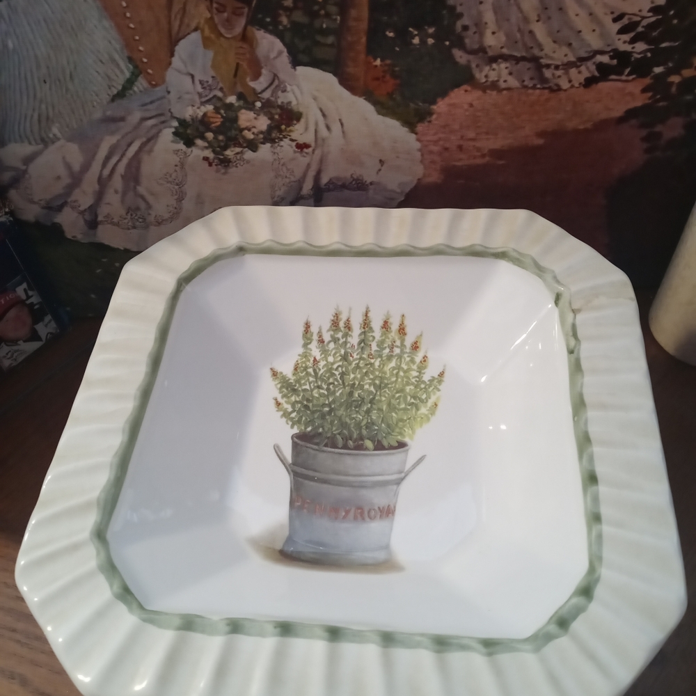 🇮🇹 4 Ceramica Due Torri Italy Octagon🍱🎻Vintage Square Bowls Green,Gift It.🎁 - Picture 14 of 16